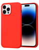 Soft Solid Silicone Case (Full Buttom Cover) - RED for iPhone 14 Pro Max (Only Ground Shipping)