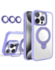 Magnetic Clear Case with 2 Kickstand & Camera Lens - LIGHT PURPLE for iPhone 14 Pro Max (Only Ground Shipping)