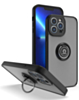 Hard PC Rear Soft TPU Colorful Border Case with I-ring Holder - BLACK for iPhone 14 Pro Max (Only Ground Shipping)