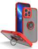 Hard PC Rear / Soft TPU Colorful Border Case with I-ring Holder - RED for iPhone 14 Pro Max (Only Ground Shipping)