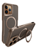 Carbon Fiber Magnetic Kickstand Case - GOLD for iPhone 14 Pro Max (Only Ground Shipping)