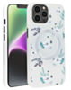 Flower Design Wireless Charging Case - WHITE for iPhone 14 Pro Max (Only Ground Shipping)
