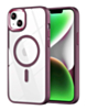 Shiny Magnetic Clear Cases (Burgundy) for iPhone 15 (Only Ground Shipping)