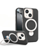 Silicone Magnetic Ring Stand Case for iPhone 17E / 16E / 15 / 14 / 13 (BLACK) (Only Ground Shipping)
