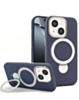 Silicone Magnetic Ring Stand Case for iPhone 17E / 16E / 15 / 14 / 13 (BLUE) (Only Ground Shipping)