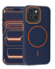 Magnetic Leather Soft Cases - BLUE & ORANGE for iPhone 15 (Only Ground Shipping)