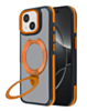 Matte Transparent Case with Wireless Charging Kickstand - ORANGE for iPhone 15 (Only Ground Shipping)