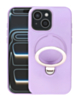 Pastel Shield Carbon Fiber Magnetic Kickstand Case (Lilac) for iPhone 13 / 14 / 15 / 16e / 17e (Only Ground Shipping)
