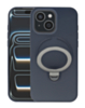 Pastel Shield Carbon Fiber Magnetic Kickstand Case (Navy Blue) for iPhone 13 / 14 / 15 / 16e / 17e (Only Ground Shipping)