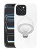 Pastel Shield Carbon Fiber Magnetic Kickstand Case (White) for iPhone 13 / 14 / 15 / 16e / 17e (Only Ground Shipping)