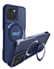 Premium Quality Magnetic Protective Case with 360 Rotating Ring Stand for iPhone 17E / 16E / 15 / 14 / 13 (NAVY) (Only Ground Shipping)