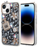Crystal Flower Perfume Silicone Hard Case - BLACK for iPhone 15 (Only Ground Shipping)