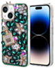 Crystal Flower Perfume Silicone Hard Case - GREEN for iPhone 15 (Only Ground Shipping)