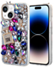Crystal Flower Perfume Silicone Hard Case - MIX COLOR for iPhone 15 (Only Ground Shipping)