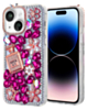 Crystal Flower Perfume Silicone Hard Case - PINK for iPhone 15 (Only Ground Shipping)