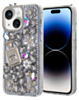 Crystal Flower Perfume Silicone Hard Case - SILVER for iPhone 15 (Only Ground Shipping)