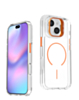 Magnetic Clear Case with Camera Kickstand for iPhone 17E / 16E / 15 / 14 / 13 (ORANGE) (Only Ground Shipping)