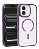 Rhinestone Magnetic Clear Protective Case for iPhone 17E / 16E / 15 / 14 / 13 (PURPLE) (Only Ground Shipping)