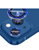 Glitter Diamond Camera Lens with HD Tempered Glass for iPhone 15 / 15 Plus (BLUE)