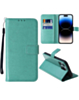 iPhone 14 Plus / 15 Plus Leather Wallet Case with Card Slot - TEAL (Only Ground Shipping)