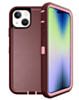Heavy Duty Case for iPhone 14 Plus / 15 Plus (MAROON & PINK) (Only Ground Shipping)