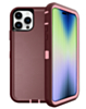 Heavy Duty Case for iPhone 15 Pro (MAROON & PINK) (Only Ground Shipping)