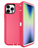 Heavy Duty Case for iPhone 15 Pro (HOT PINK & WHITE) (Only Ground Shipping)