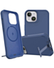 Wireless Charger Silicone Case with Metal Kickstand - BLUE for iPhone 15 Pro (Only Ground Shipping)