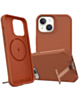 Wireless Charger Silicone Case with Metal Kickstand - ORANGE for iPhone 15 Pro (Only Ground Shipping)