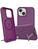 Wireless Charger Silicone Case with Metal Kickstand - PURPLE for iPhone 15 Pro (Only Ground Shipping)