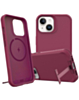 Wireless Charger Silicone Case with Metal Kickstand - RED for iPhone 15 Pro (Only Ground Shipping)