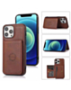 Leather Pocket Wallet Case - BROWN for iPhone 15 Pro (Only Ground Shipping)
