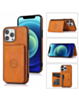 Leather Pocket Wallet Case - ORANGE for iPhone 15 Pro (Only Ground Shipping)