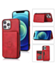 Leather Pocket Wallet Case - RED for iPhone 15 Pro (Only Ground Shipping)