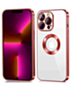 Shiny Wireless Charging Clear Case -RED for iPhone 15 Pro (Only Ground Shipping)