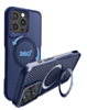Premium Quality Magnetic Protective Case with 360 Rotating Ring Stand for iPhone 15 Pro (NAVY) (Only Ground Shipping)