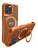 Premium Quality Magnetic Protective Case with 360 Rotating Ring Stand for iPhone 15 Pro Max (ORANGE) (Only Ground Shipping)