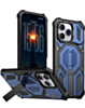 Heavy Duty Rugged Armor Case with Camera Protection Case with Kickstand (BLUE) for iPhone 15 Pro Max (Only Ground Shipping)