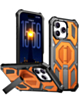Heavy Duty Rugged Armor Case with Camera Protection Case with Kickstand (ORANGE) for iPhone 15 Pro Max (Only Ground Shipping)