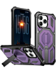Heavy Duty Rugged Armor Case with Camera Protection Case with Kickstand (PURPLE) for iPhone 15 Pro Max (Only Ground Shipping)