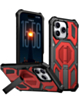 Heavy Duty Rugged Armor Case with Camera Protection Case with Kickstand (RED) for iPhone 15 Pro Max (Only Ground Shipping)