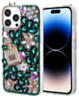 Crystal Flower Perfume Silicone Hard Case - GREEN for iPhone 15 Pro Max (Only Ground Shipping)