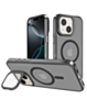 Slim Transparent Camera Stand Case with Wireless Charging - GRAY for iPhone 14 Plus / 15 Plus (Only Ground Shipping)