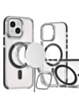 Thin Magnetic Clear Case with Camera Stand Kickstand - BLACK for iPhone 14 Plus / 15 Plus (Only Ground Shipping)
