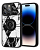 Pattern Design Hard PC Rear / Soft TPU Case with I- ring Holder - Style 3 for iPhone 15 Pro (Only Ground Shipping)