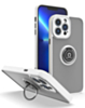Hard PC Rear / Soft TPU Colorful Border Case with I-ring Holder - CLEAR for iPhone 15 Pro (Only Ground Shipping)