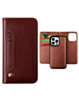 Genuine Leather Magnetic Wallet Case with Credit Card Slot - BROWN for iPhone 15 Pro (Only Ground Shipping)