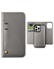 Genuine Leather Magnetic Wallet Case with Credit Card Slot - GRAY for iPhone 15 Pro (Only Ground Shipping)