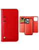 Genuine Leather Magnetic Wallet Case with Credit Card Slot - RED for iPhone 15 Pro (Only Ground Shipping)
