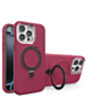 Support Heavy Duty Case with Wireless Charging Kickstand - MAROON for iPhone 15 Pro Max (Only Ground Shipping)